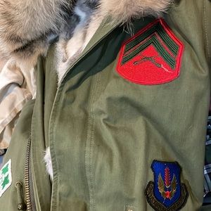 Army green patchwork vest